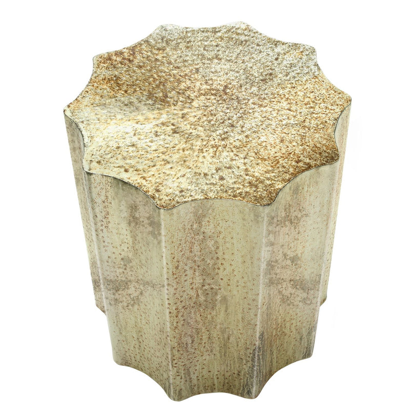 Drum Accent Side Table, Stylish Scalloped Design - R&R Furniture Gallery (Fountain Valley, CA)