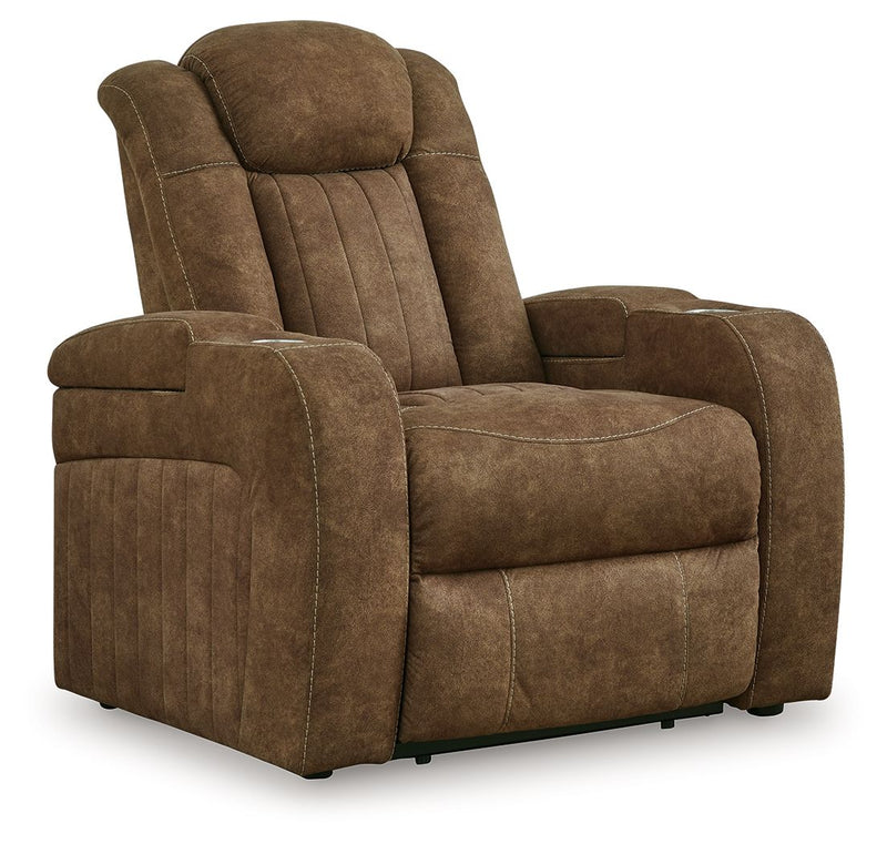 Wolfridge - Power Recliner/Adj Headrest - Brindle - R&R Furniture Gallery (Fountain Valley, CA)