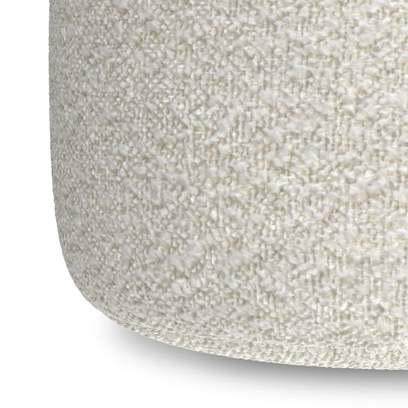 Chantal - Round Pouf - White - R&R Furniture Gallery (Fountain Valley, CA)