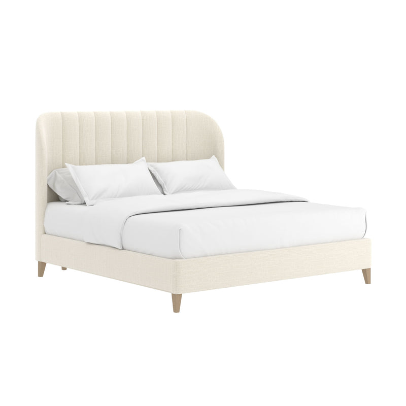 Dante Queen Wide Chn Uph Bed-Custard