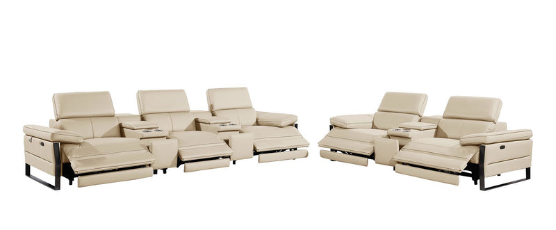 1246 - Modular Power Reclining Dual Console Sofa And Console Loveseat Set With Power Headrests