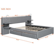 Upholstered Platform Bed With Reading Lights, Drawers, Trundle And Shelves - R&R Furniture Gallery (Fountain Valley, CA)