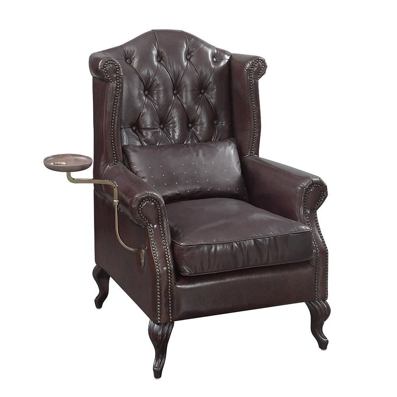 Pino - Accent Chair - Vintage Brown Top Grain Leather - R&R Furniture Gallery (Fountain Valley, CA)