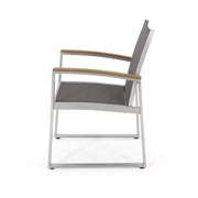 Poetic - Outdoor Dining Chair With Faux Wood Arms And Aluminum Frame (Set of 2) - Gray - R&R Furniture Gallery (Fountain Valley, CA)