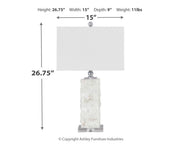 Malise - Alabaster Table Lamp  - White - R&R Furniture Gallery (Fountain Valley, CA)