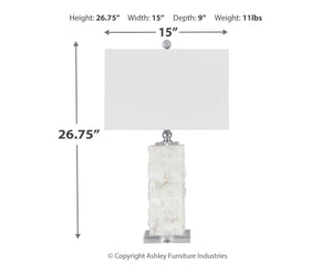 Malise - Alabaster Table Lamp  - White - R&R Furniture Gallery (Fountain Valley, CA)