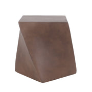 Outdoor lightweight concrete side table in brown by Noble House, featuring a sturdy, modern design for outdoor living spaces.