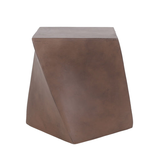 Outdoor lightweight concrete side table in brown by Noble House, featuring a sturdy, modern design for outdoor living spaces.