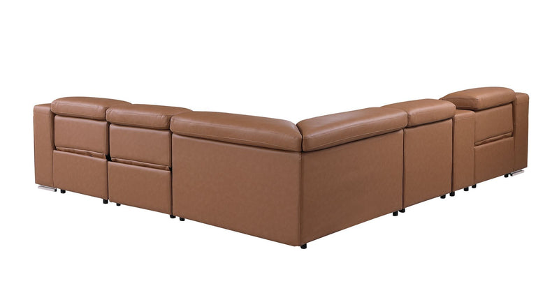 1116 - 6-Piece L-Shaped Sectional Sofa In With 3 Power Recliners & Power Headrests