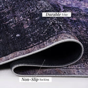 Maval - 2'6'' X 10' Washable Runner Rug - Anthracite - R&R Furniture Gallery (Fountain Valley, CA)