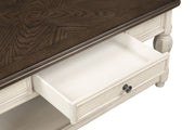 Chairside Table With Storage - Antique White - R&R Furniture Gallery (Fountain Valley, CA)