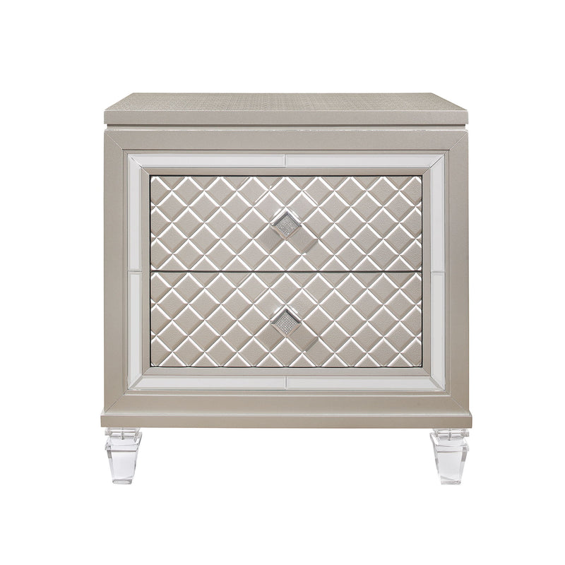 Cross - Glam Nightstand - Champagne - R&R Furniture Gallery (Fountain Valley, CA)