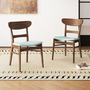 Mid Century Dining Chairs With Cushioned Seats And Wood Frame (Set of 2) - R&R Furniture Gallery (Fountain Valley, CA)