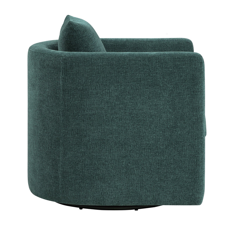 Sutton - Swivel Barrel Chair - Peacock - R&R Furniture Gallery (Fountain Valley, CA)