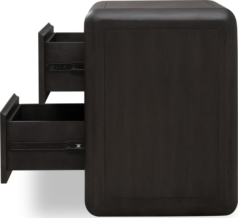 Xolani Two Drawer Acacia Wood Nightstand in Jaguar