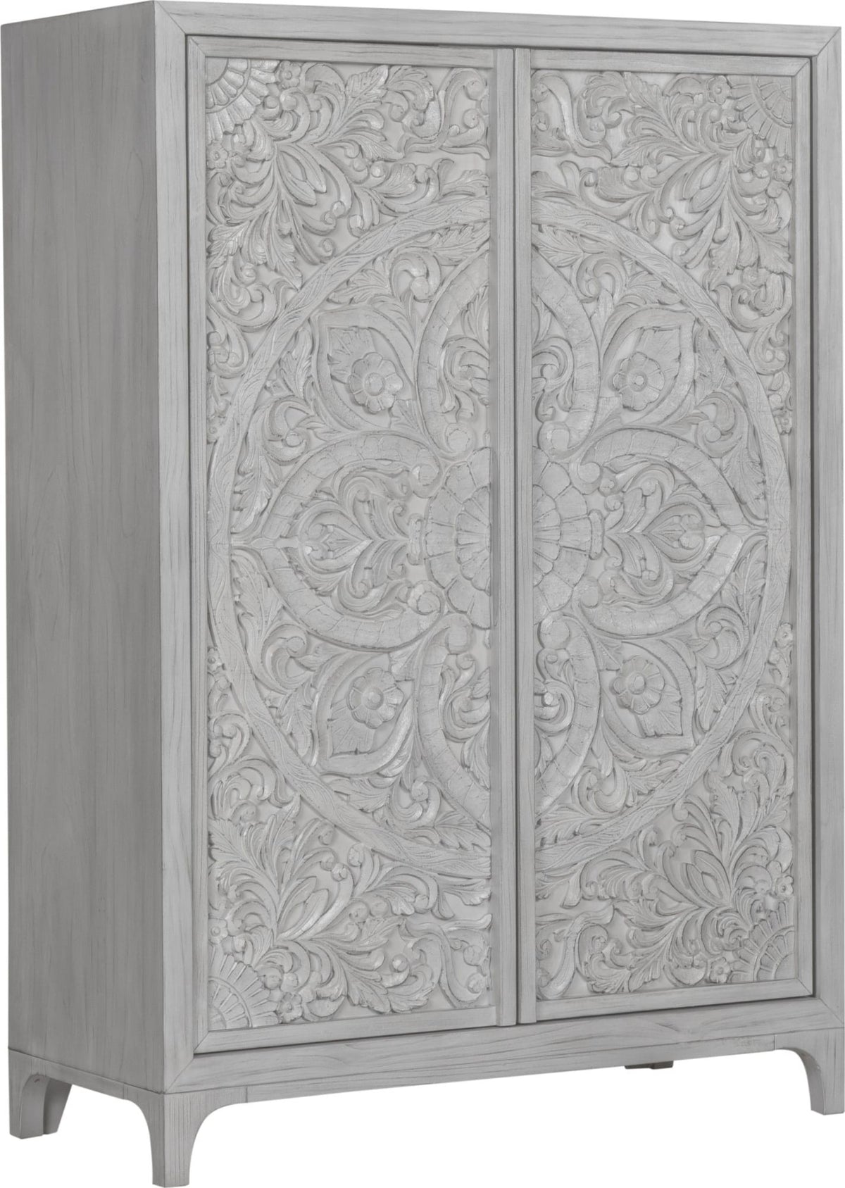 Boho Chic Wardrobe Chest in Washed White (2024)