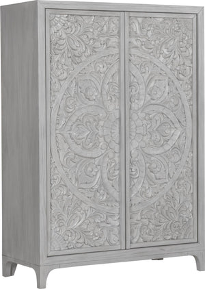 Boho Chic Wardrobe Chest in Washed White (2024)