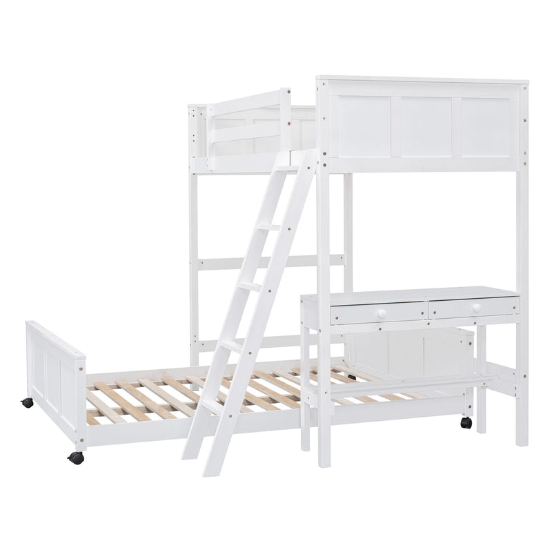 Full Over Full Bunk Bed With Desk - R&R Furniture Gallery (Fountain Valley, CA)