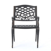 Luminea - Outdoor Aluminum Dining Chair With Scroll Design, Lattice Pattern And Cabriole Legs - Copper - R&R Furniture Gallery (Fountain Valley, CA)