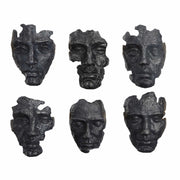 Set of six self-portrait mask wall decor by Uttermost featuring artistic, textured masks for modern home interior decoration.