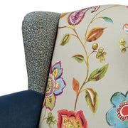 Anya - Boho Chic Wingback Accent Arm Chair - Floral / Leopard / Blue Teal / Yellow Gold - R&R Furniture Gallery (Fountain Valley, CA)