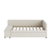 L Shaped Upholstered Platform Bed With Storage And Drawers - R&R Furniture Gallery (Fountain Valley, CA)