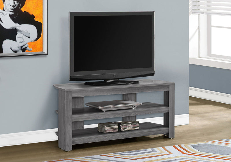 TV Stand, Console, Media Entertainment Center, 3 Storage Shelves - R&R Furniture Gallery (Fountain Valley, CA)