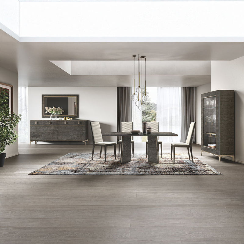Venezia - Synthetic Leather Side Chair (Set of 2) - Gray - R&R Furniture Gallery (Fountain Valley, CA)