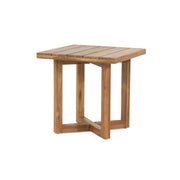 Noble House Ella square side table with cross stretcher base, featuring a sleek modern design and smooth wood finish.