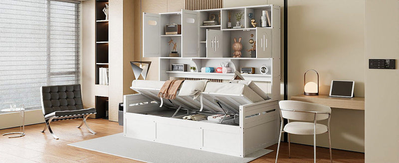 Daybed With All-In-One Cabinet And Shelf - R&R Furniture Gallery (Fountain Valley, CA)