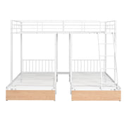 Triple Bunk Bed With Drawers And Guardrails - R&R Furniture Gallery (Fountain Valley, CA)