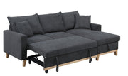 Colton - Reversible Sleeper Sectional Sofa With Storage Chaise - Dark Gray - R&R Furniture Gallery (Fountain Valley, CA)