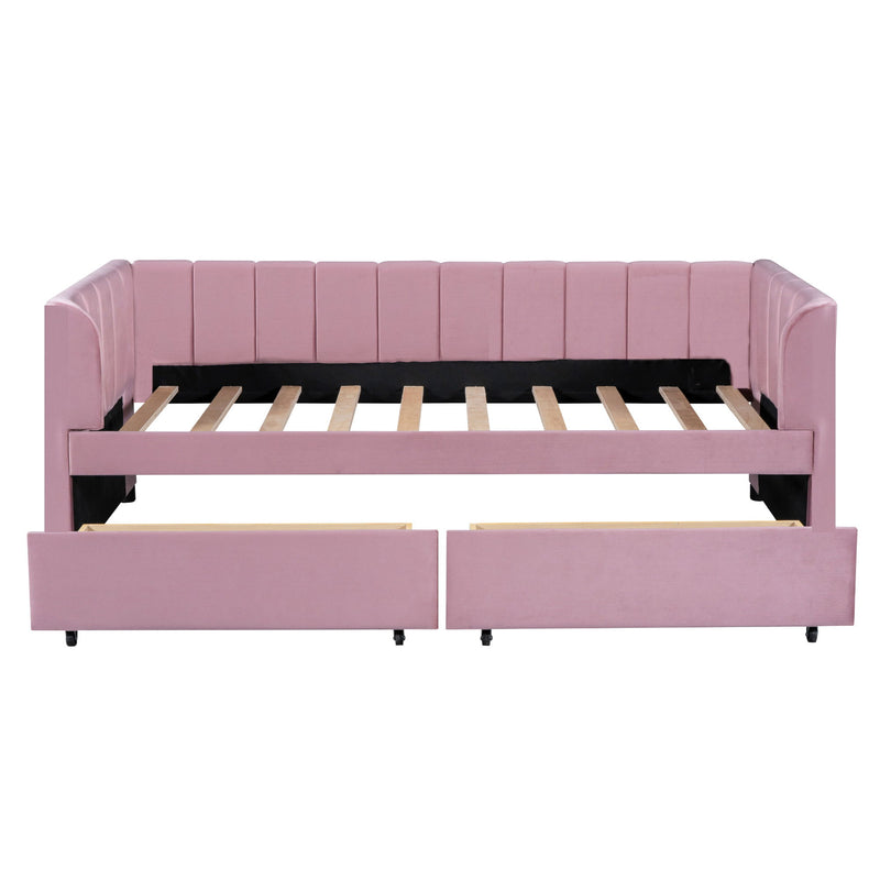 Upholstered Daybed With Ergonomic Design Backrest - R&R Furniture Gallery (Fountain Valley, CA)