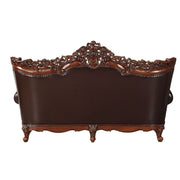 Forsythia - Sofa - Espresso Top Grain Leather Match & Walnut - R&R Furniture Gallery (Fountain Valley, CA)