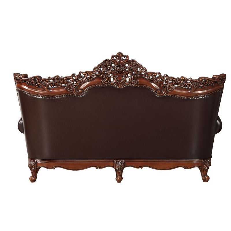 Forsythia - Sofa - Espresso Top Grain Leather Match & Walnut - R&R Furniture Gallery (Fountain Valley, CA)