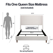 Hayden - Upholstered Wingback Bed With Tall Headboard - R&R Furniture Gallery (Fountain Valley, CA)