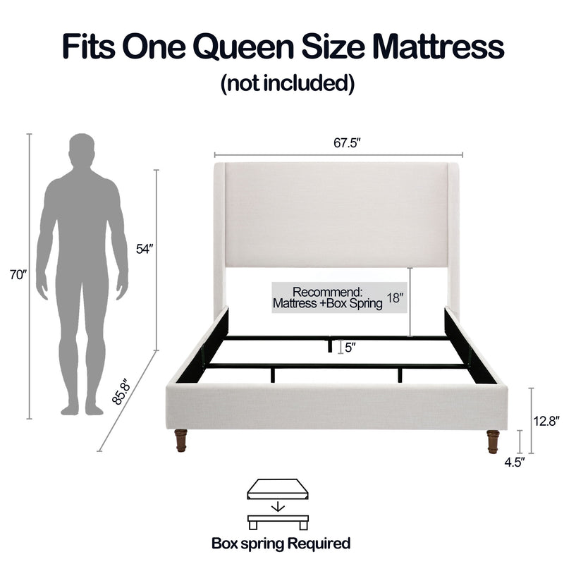 Hayden - Upholstered Wingback Bed With Tall Headboard - R&R Furniture Gallery (Fountain Valley, CA)
