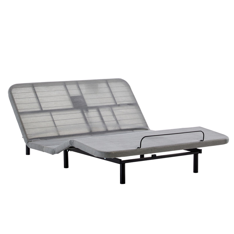 Caron - Queen Size Upholstered Wingback Bed With Adjustable Base Bundle Set - Ivory - R&R Furniture Gallery (Fountain Valley, CA)