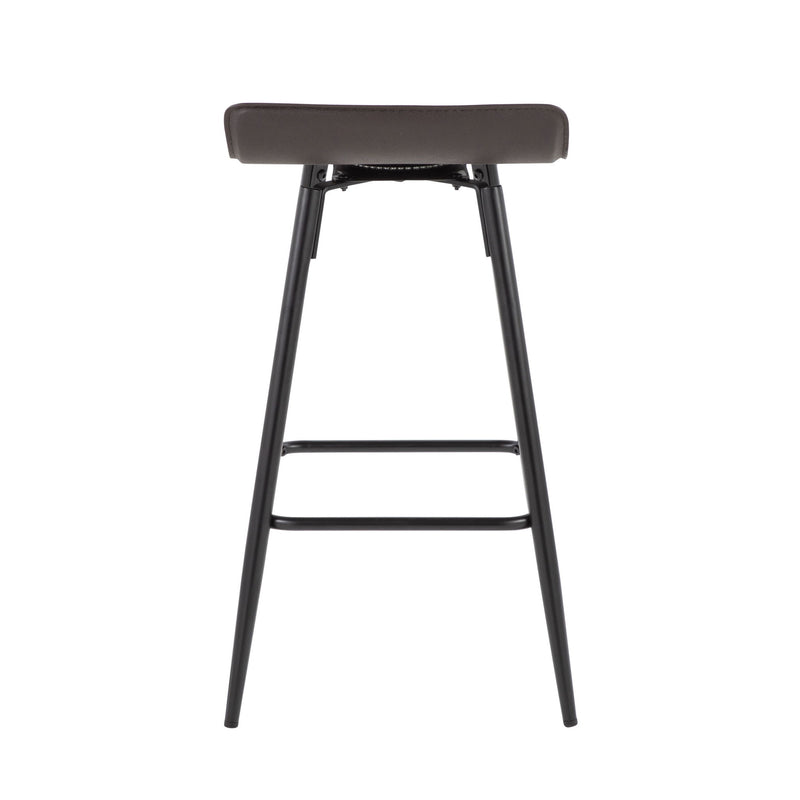 Set of two Lumi Source Ale contemporary fixed height counter stools with sleek design and metal legs, ideal for modern kitchen counters.