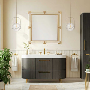 Uttermost Mimas 1 Light Globe Pendant in gold hanging from ceiling, modern pendant lighting with sleek design.