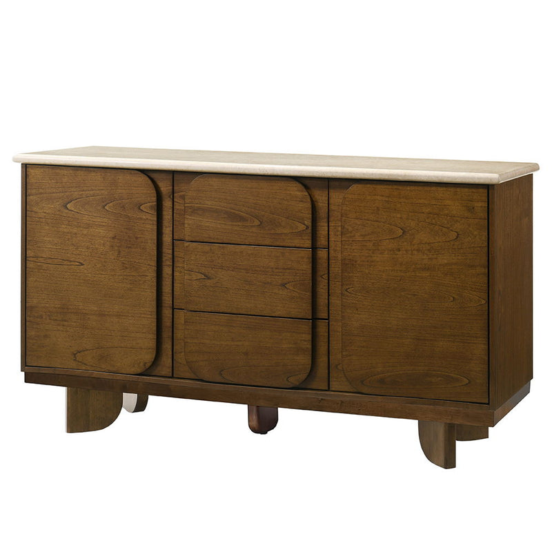 Kasha - Server With Marble Top Top - Vintage Oak - R&R Furniture Gallery (Fountain Valley, CA)