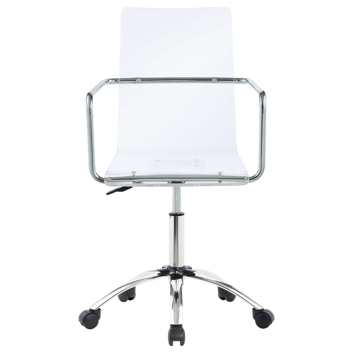 Clear Office Chair With Caster Wheels Futuristic Design, Adjustable Height - Clear