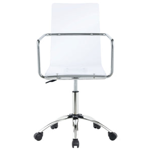 Clear Office Chair With Caster Wheels Futuristic Design, Adjustable Height - Clear