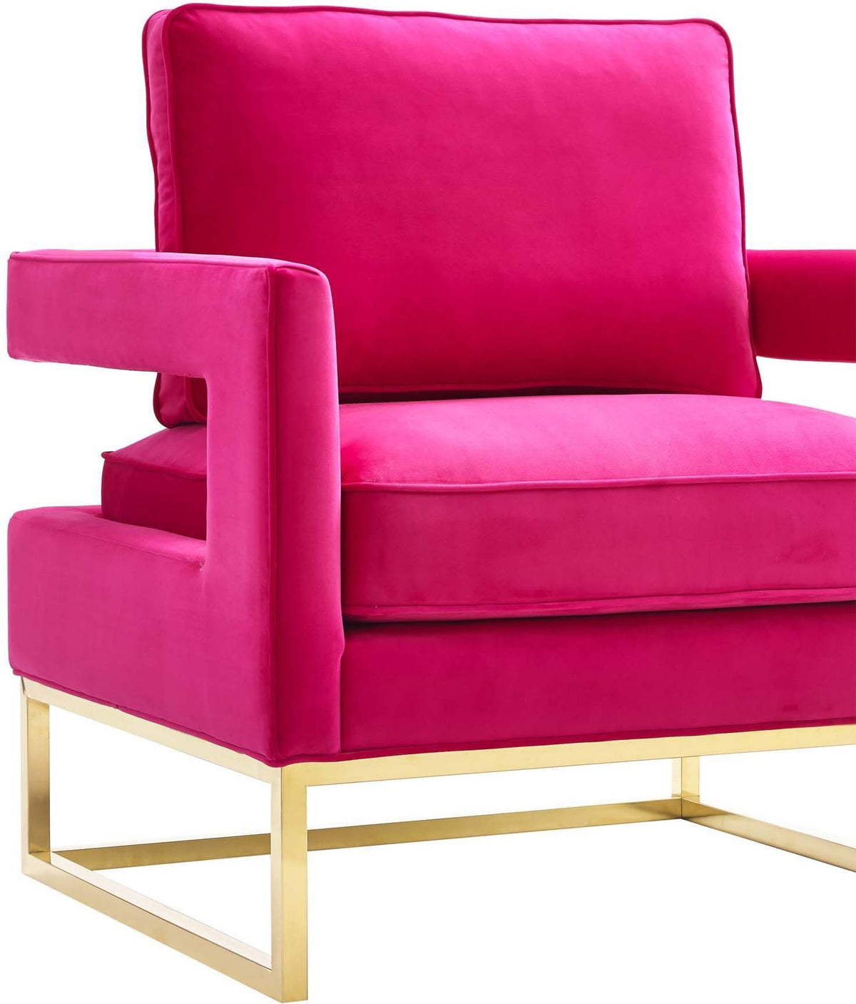 Avery - Velvet Chair With Polished Gold Base - R&R Furniture Gallery (Fountain Valley, CA)