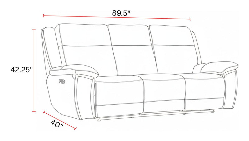 Jameson - Power Reclining Zero Gravity Sofa - Hickory