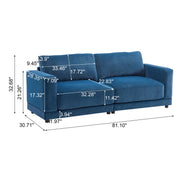 Modern Square Arm Sofa With Soft Fabric Upholstery, Deep Cushions - R&R Furniture Gallery (Fountain Valley, CA)