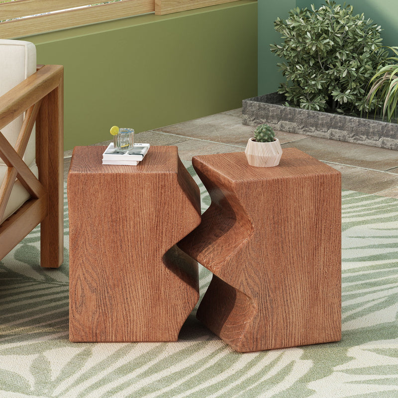 Rectangular Outdoor Indoor Accent Side Table (Set of 2) - R&R Furniture Gallery (Fountain Valley, CA)