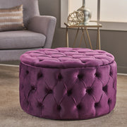 Modern glam upholstered ottoman by Noble House featuring a plush fabric surface and sleek design.