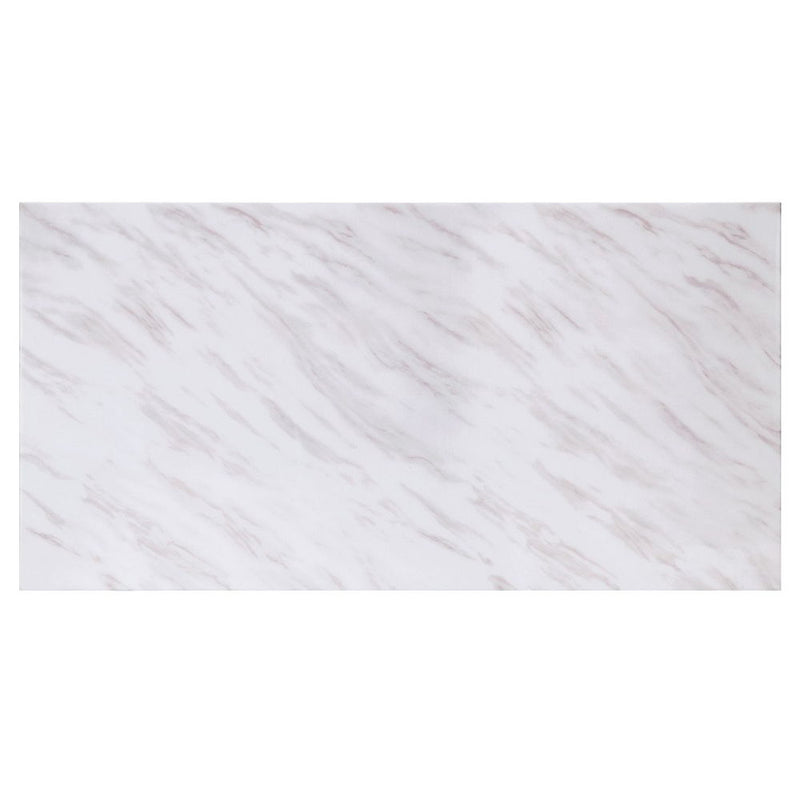 Zander - Dining Table - White Printed Faux Marble Top & Mirrored Silver - R&R Furniture Gallery (Fountain Valley, CA)