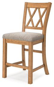 Havonplane - Upholstered Barstool (Set of 2) - Brown - R&R Furniture Gallery (Fountain Valley, CA)